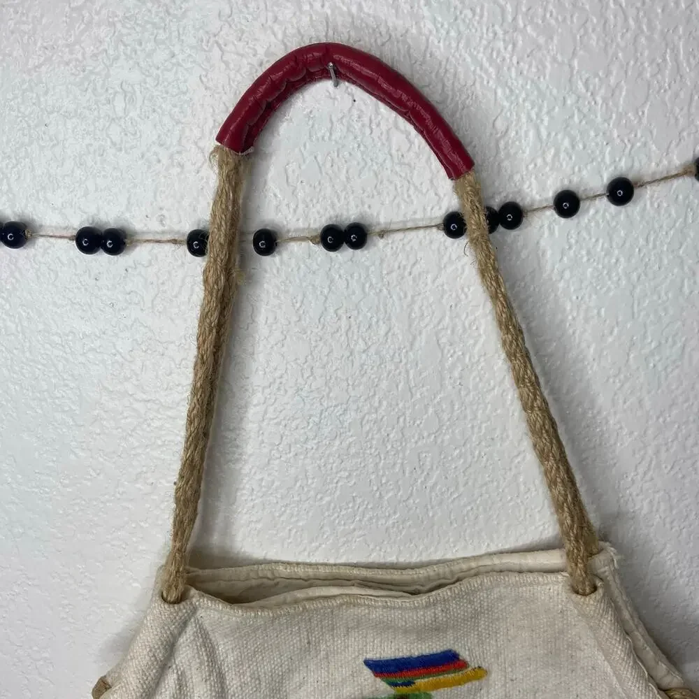 Boho Canvas Shoulder Bag w/ Fringe - Picture 5 of 9